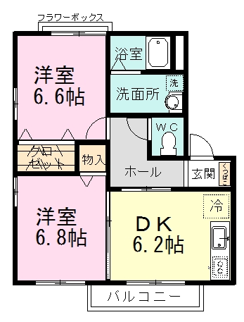 コートパティオ 202号室 間取り