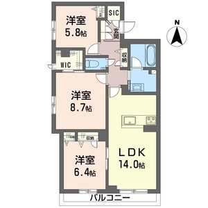 トラストメゾン白木蓮Ⅱ 205号室 間取り