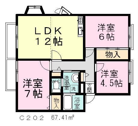 サンビレッジ船橋 C202号室 間取り