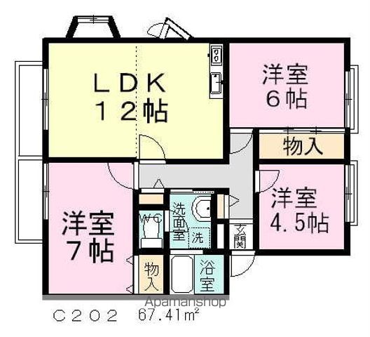 サンビレッジ船橋 C202号室 間取り