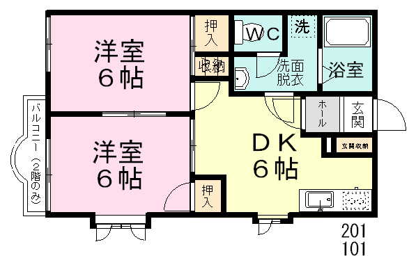 メゾンプルミエール 201号室 間取り