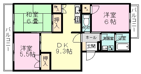 レシェヌー 101号室 間取り
