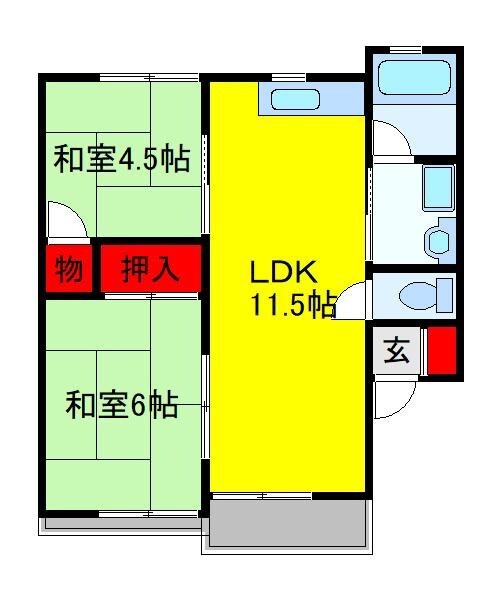 スターハイツ・Ｅ－Ⅰ 201号室 間取り