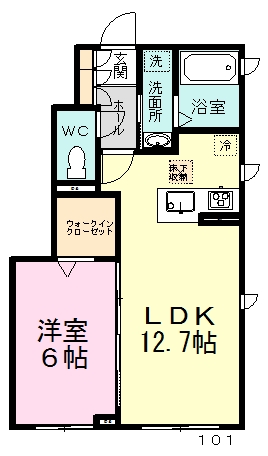 アミコート 101号室 間取り