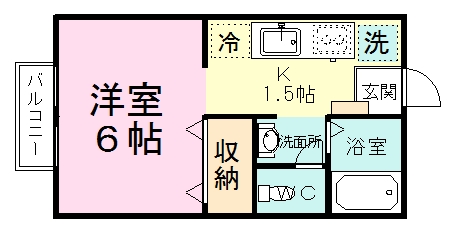 ハイツみどり 201号室 間取り