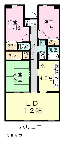 パークヒルズ和光 604号室 間取り
