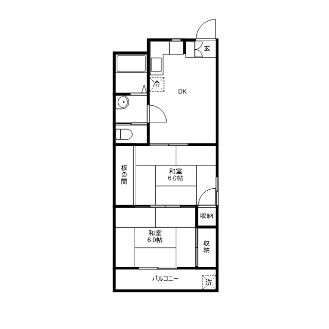 日商ニューハイツ 401号室 間取り