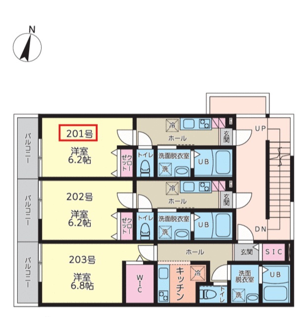 アイフラット 201号室 間取り
