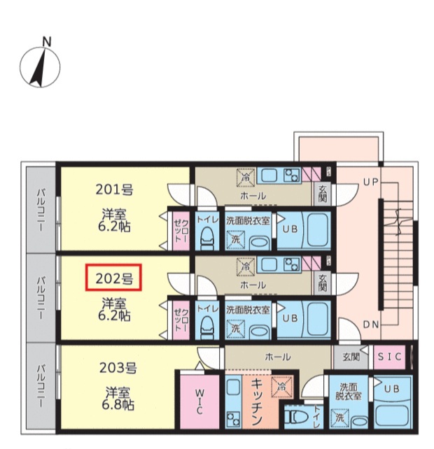 アイフラット 202号室 間取り