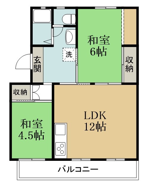 ならしの台ハイツＡ 105号室 間取り