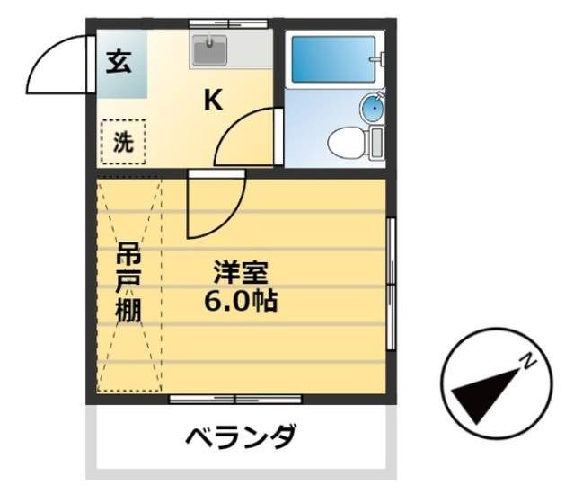 ホワイトハウスＡ棟 102号室 間取り