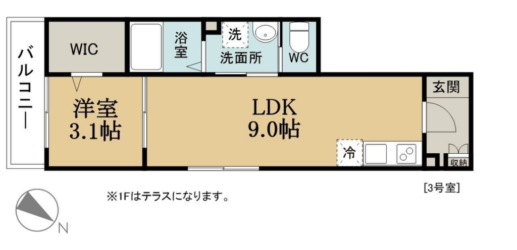 ＭＯＥＮＤＯＮ 103号室 間取り