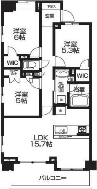 レアシス津田沼前原の丘 312号室 間取り
