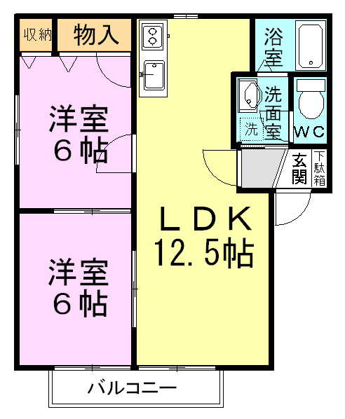 グランドミールＡ 205号室 間取り