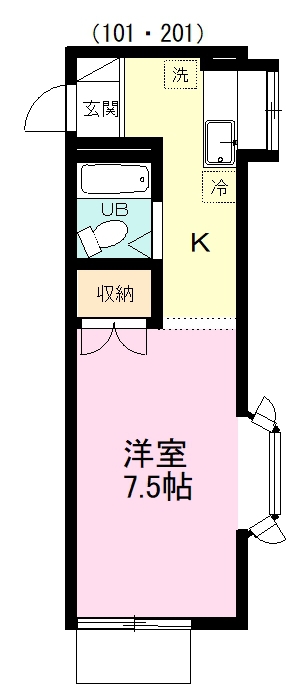 北習志野スターハイツ 201号室 間取り