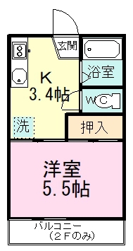 カレッジメント習志野Ａ 205号室 間取り