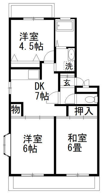 プランドールヤマダ 104号室 間取り