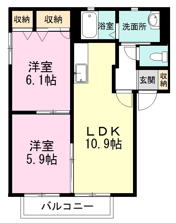 グリーンクラスター 202号室 間取り