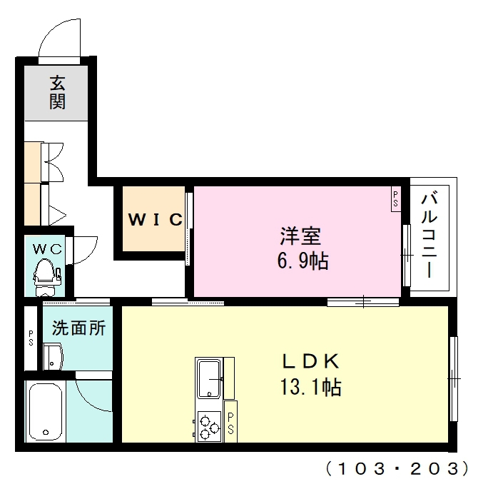 ヴァンベール 203号室 間取り