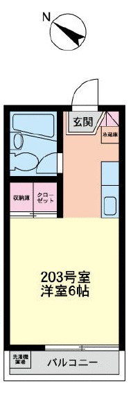 ドリームユーカリ 203号室 間取り