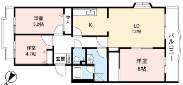 キャロットミノル 101号室 間取り