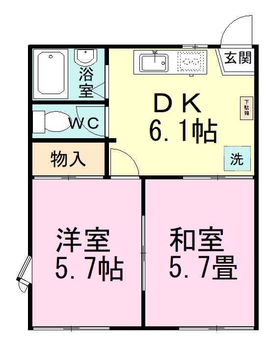 フォーブル西習志野 105号室 間取り