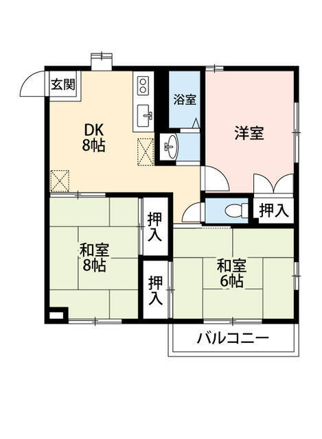 東習ハイツ 201号室 間取り