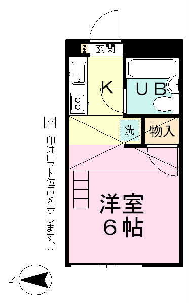 ベルシオン 106号室 間取り
