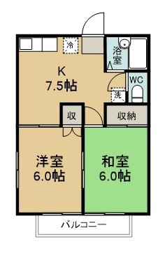 グランデュールハザマ 203号室 間取り
