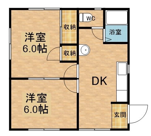 メゾンゴールド 102号室 間取り