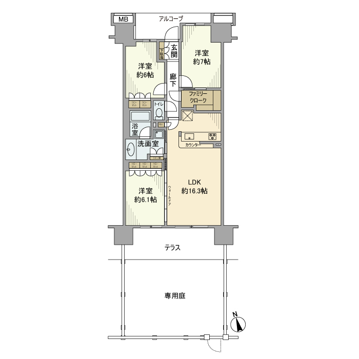 ユトリシア弐番街 105号室 間取り