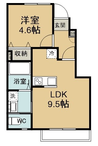 クレール 101号室 間取り