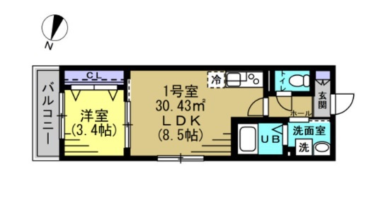 ロワール 201号室 間取り