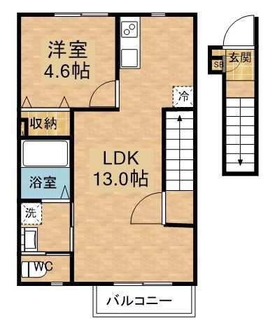 クレール 202号室 間取り