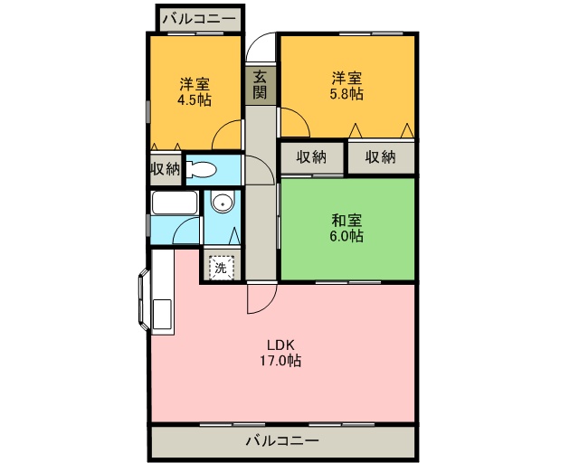 ラフィーネ八千代 802号室 間取り