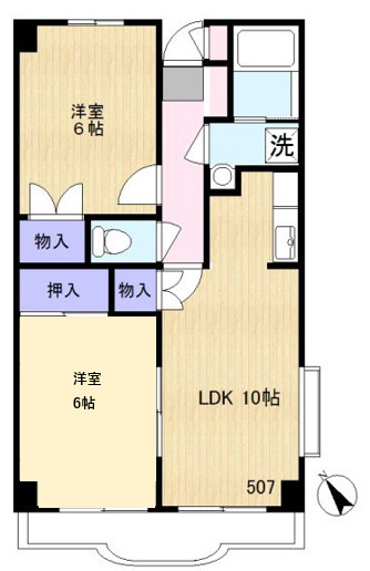 ヴィクトリーマンションＫＥＩ 507号室 間取り