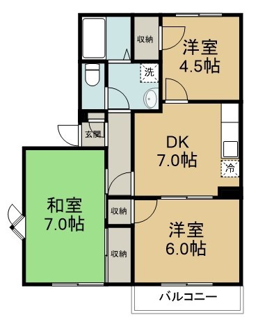 エスティーヌ津田沼Ⅱ 201号室 間取り