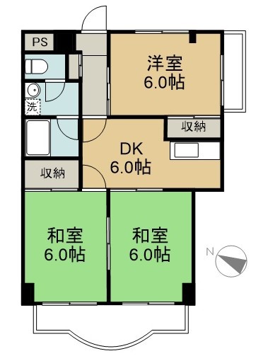 サンライズ薬園台 205号室 間取り