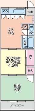 津田沼ビル 402号室 間取り
