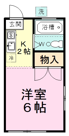 サンハイツ中田 101号室 間取り