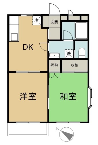 フラットベル三山 201号室 間取り