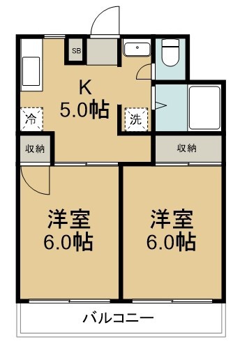 コスモス前原 302号室 間取り
