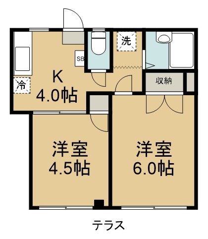 コスモス前原 103号室 間取り
