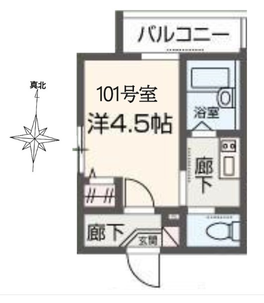 メルディア二和西４丁目 101号室 間取り