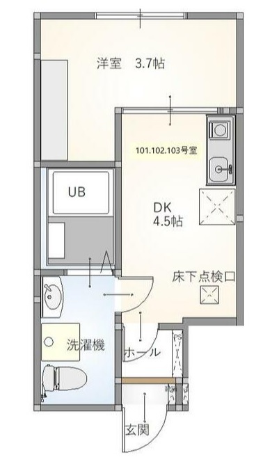 丘の上のルーチェ 102号室 間取り