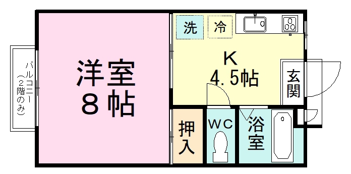 カレッジメント習志野Ｂ 105号室 間取り