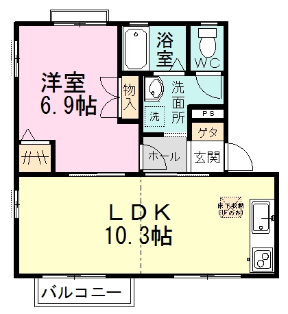 フォルムス 102号室 間取り