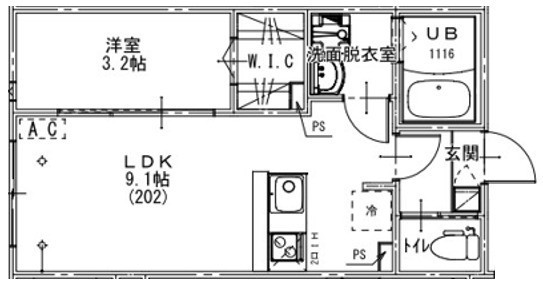 ＫＥＩＡＩ　ＲＥＳＩＤＥＮＣＥ　北習志野 202号室 間取り