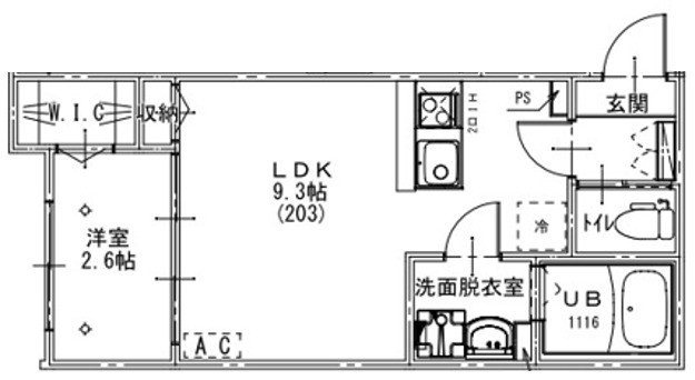 ＫＥＩＡＩ　ＲＥＳＩＤＥＮＣＥ　北習志野 203号室 間取り