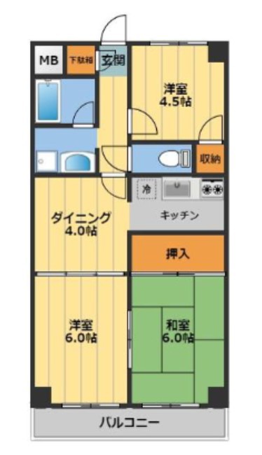 ライトコア前原 202号室 間取り